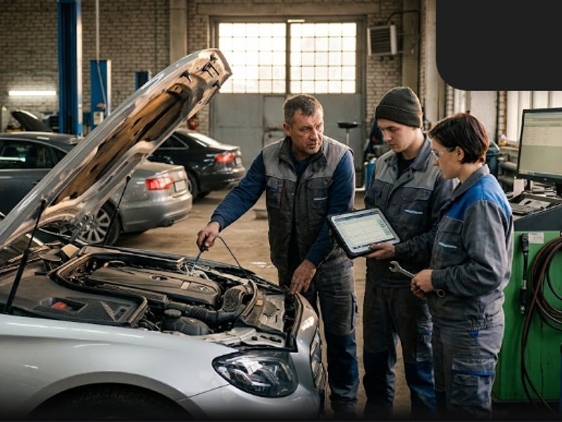 Команда специалистов компании АвтоТема Купи за работой по выкупу немецких автомобилей в Калининграде